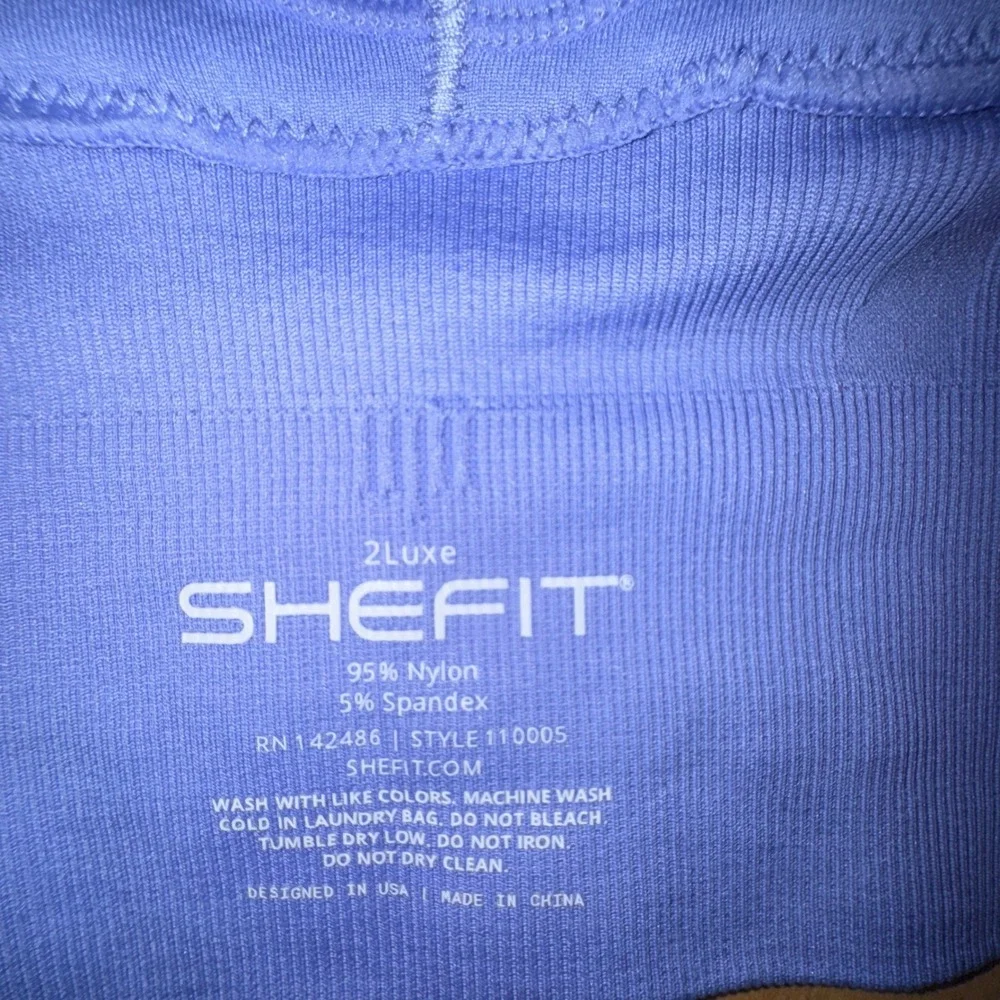 SHEFIT 2Luxe High Impact Sports Bra Periwinkle Front Zip Adjustable Straps - Picture 3 of 3